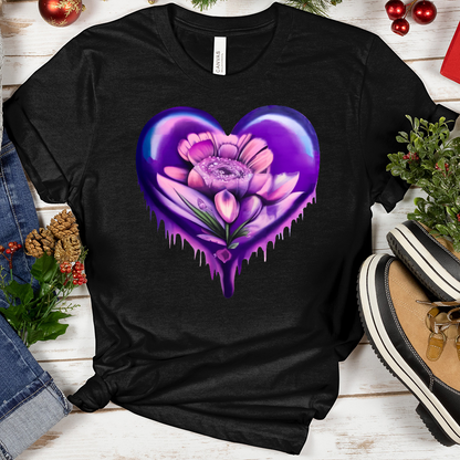 Vibrant Floral Heart Tee