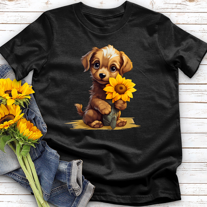 Puppy Sunflower Tee