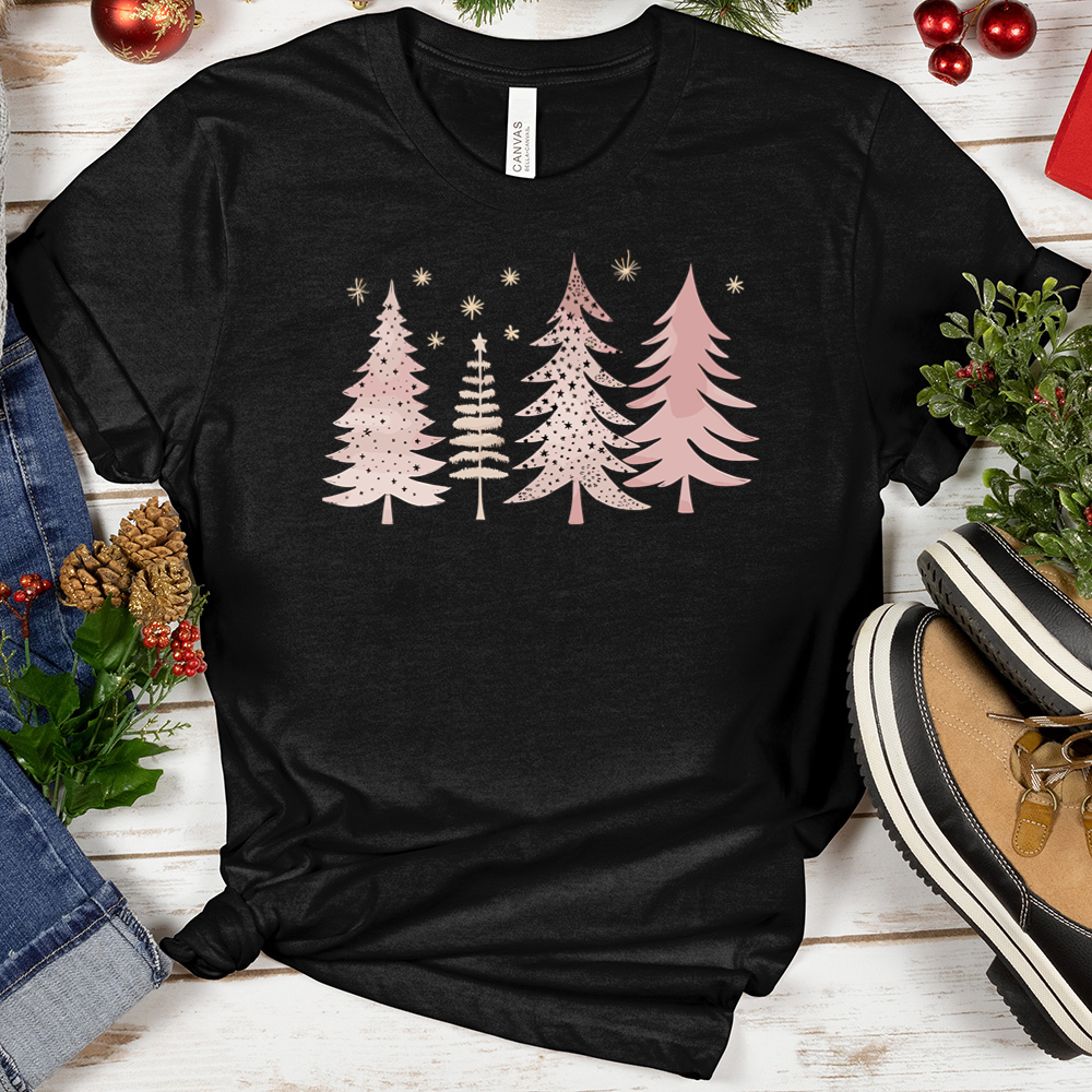 Xmas Pink Trees Tee – Blossom Collections