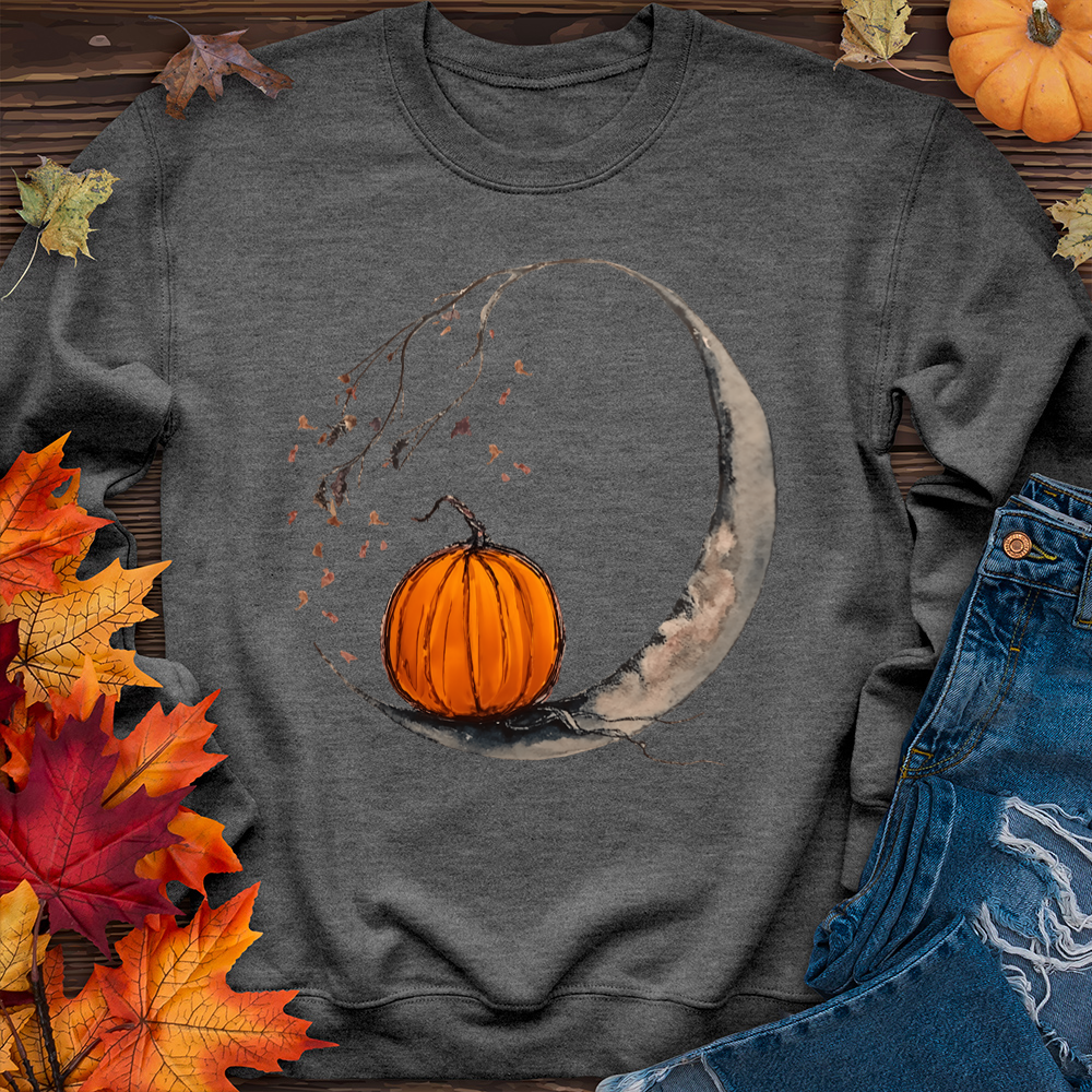 Moon and Pumpkin Crewneck