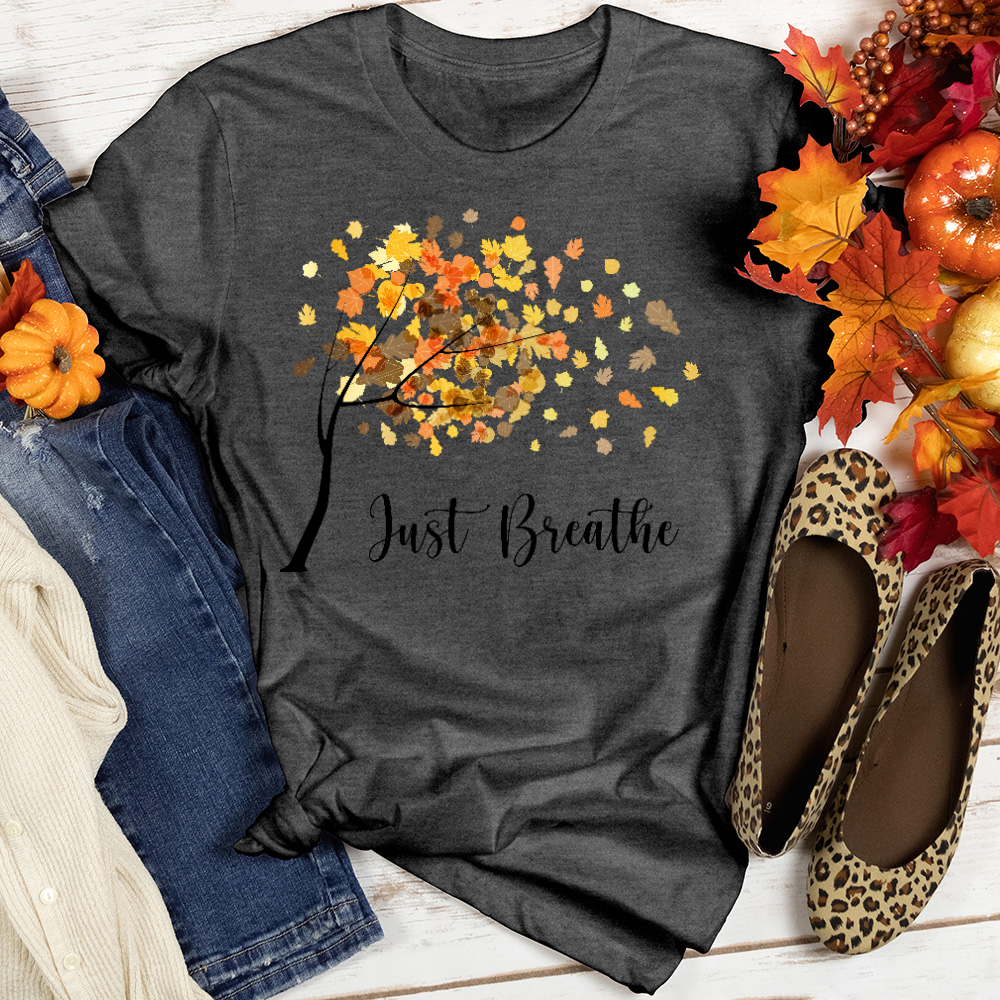 Just Breathe Floating Leaves Tee