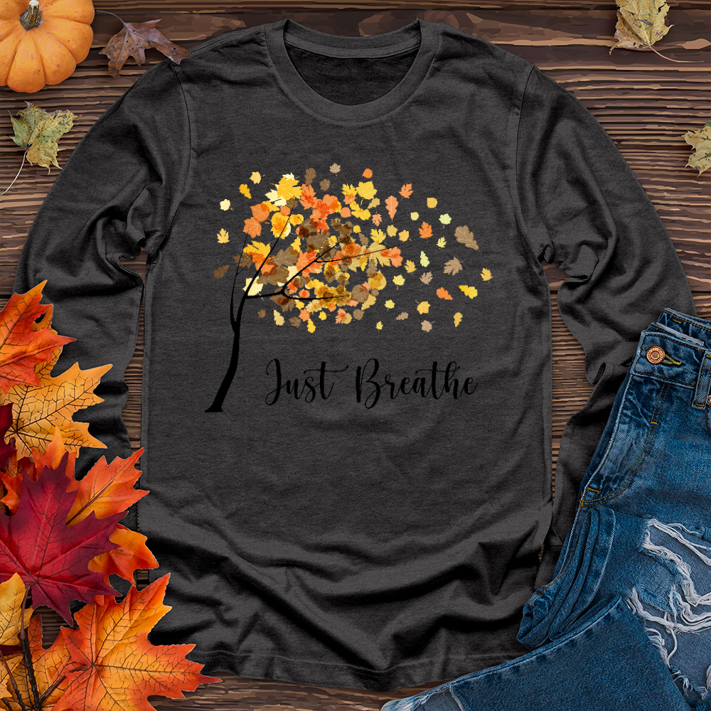 Just Breathe Floating Leaves Long Sleeve