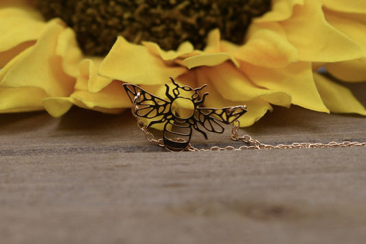 Geometric Bee Necklace
