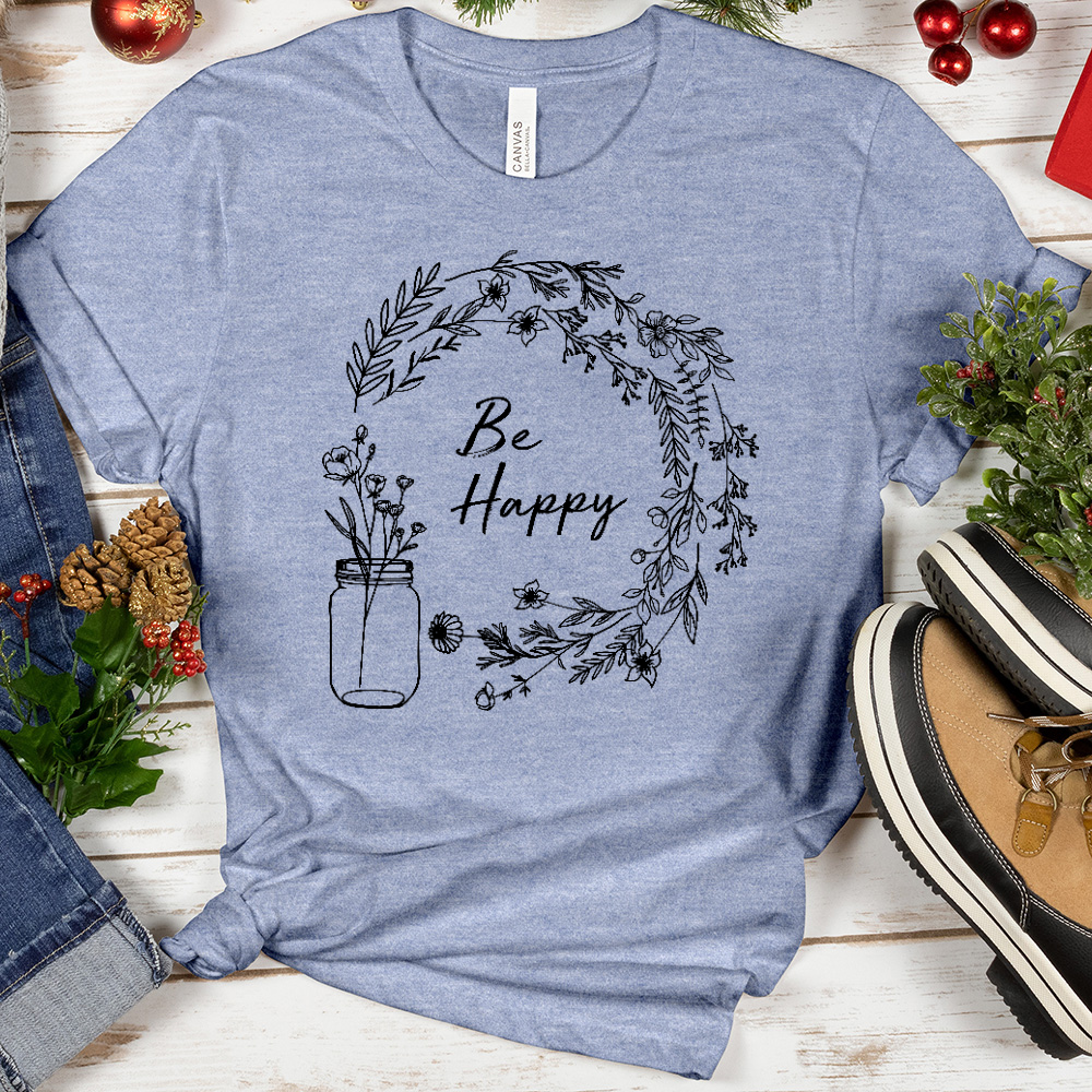 Be Happy Floral Tee