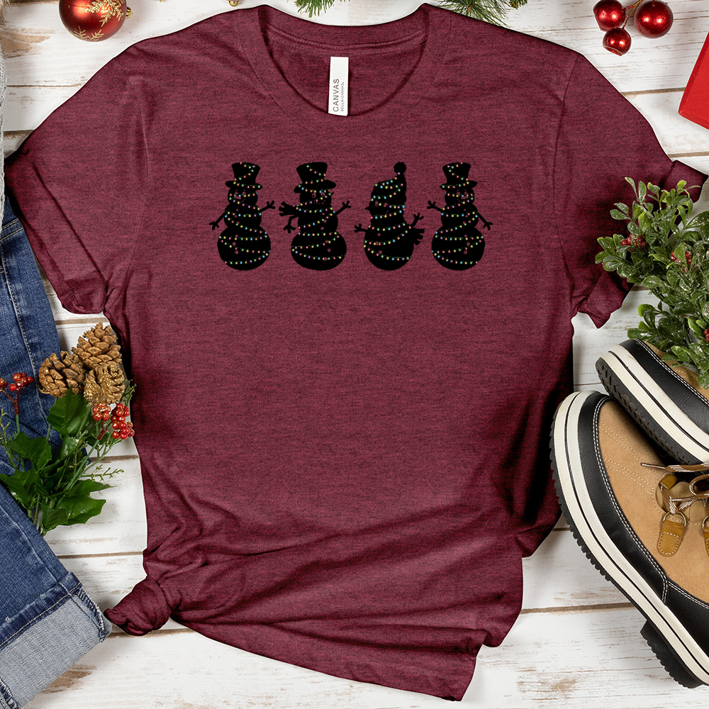 Christmas Lights Snowmen Tee