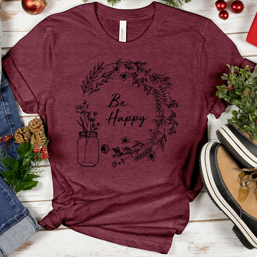 Be Happy Floral Tee