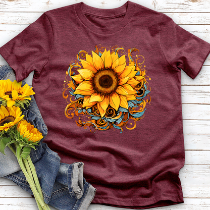 Rippling Sunflower Cotton Tee