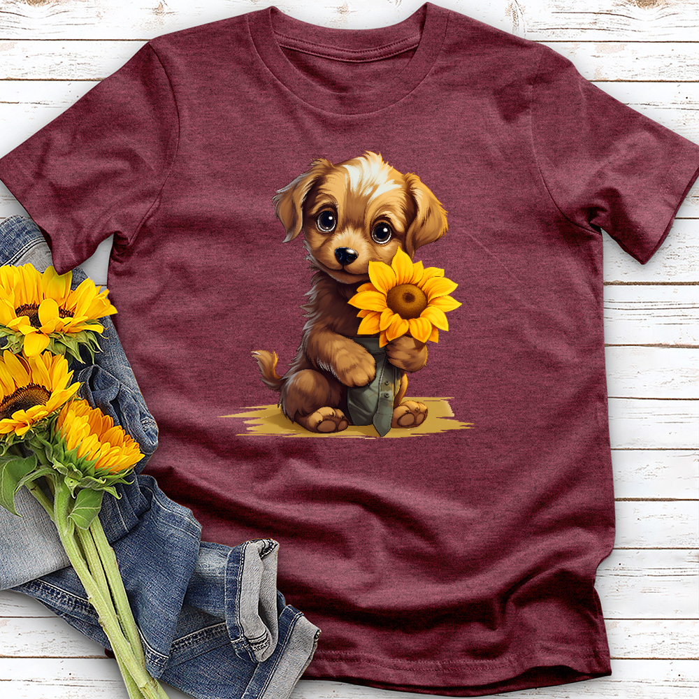 Puppy Sunflower Tee