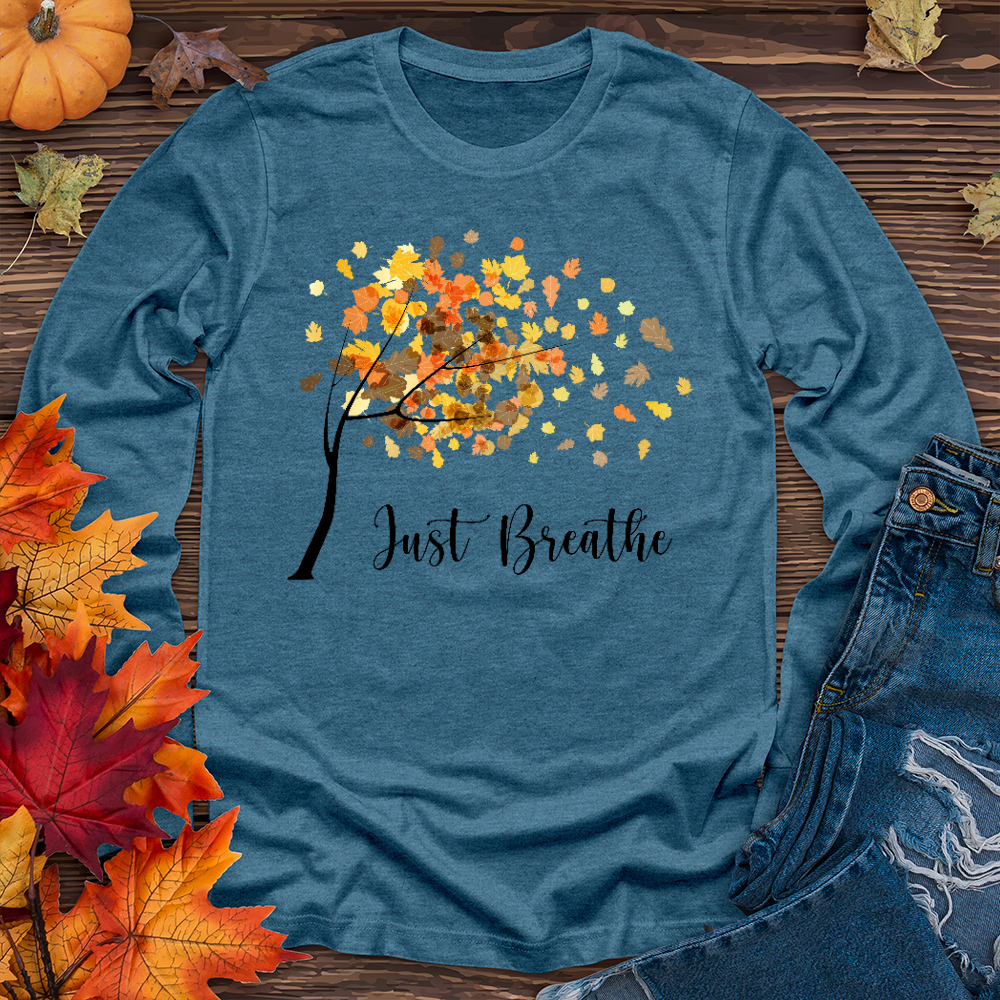 Just Breathe Floating Leaves Long Sleeve
