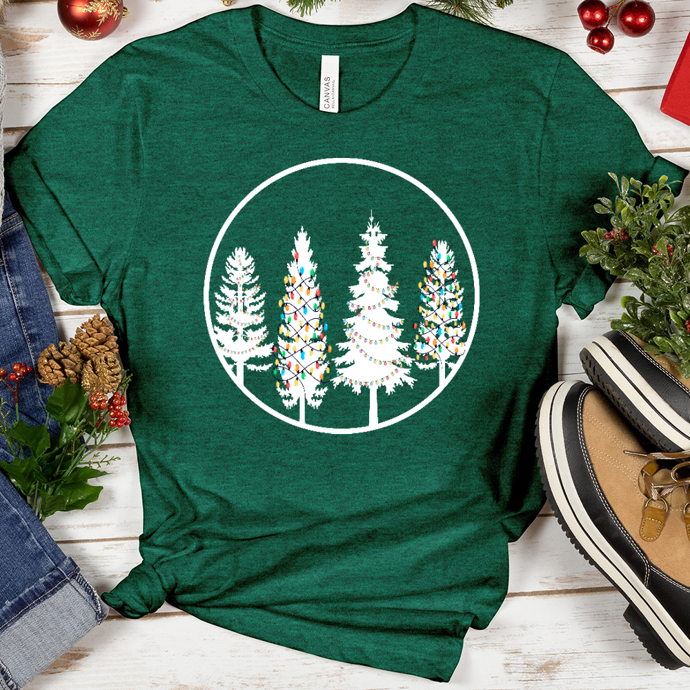 Christmas Lights Tree Circle Tee