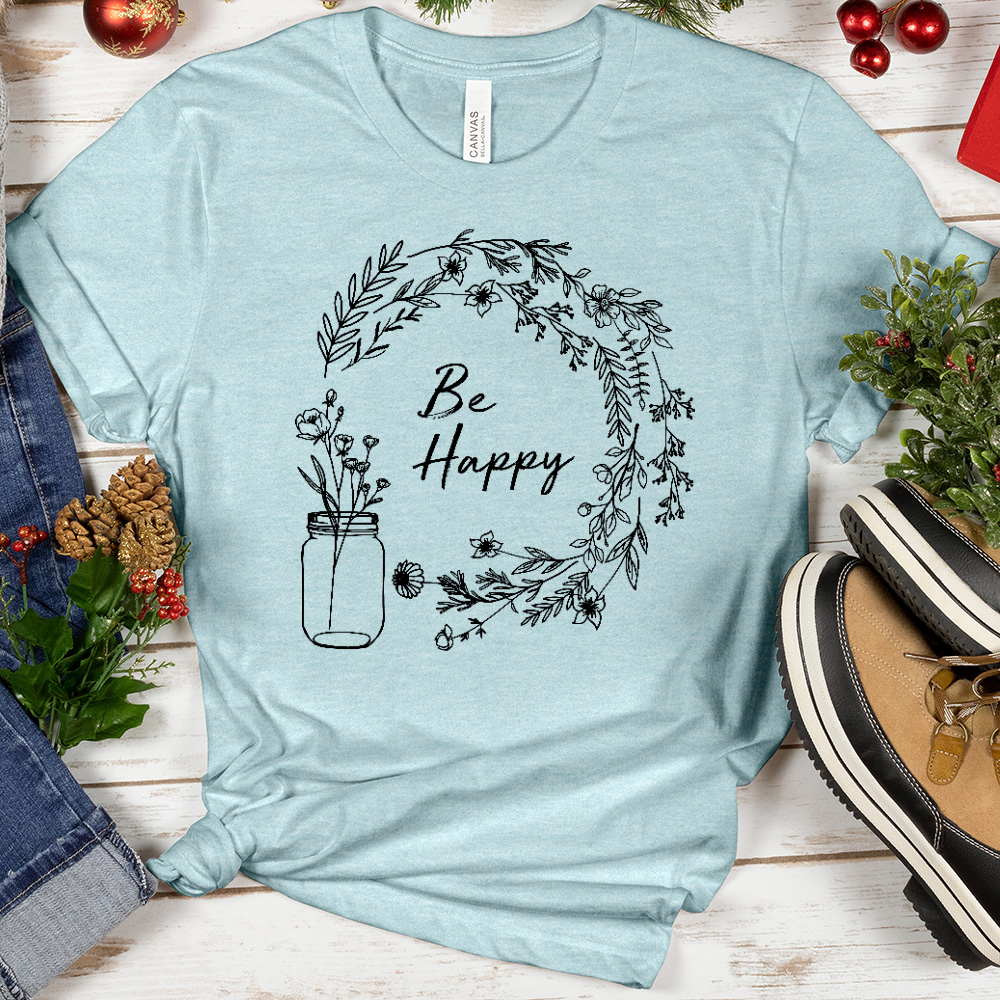 Be Happy Floral Tee