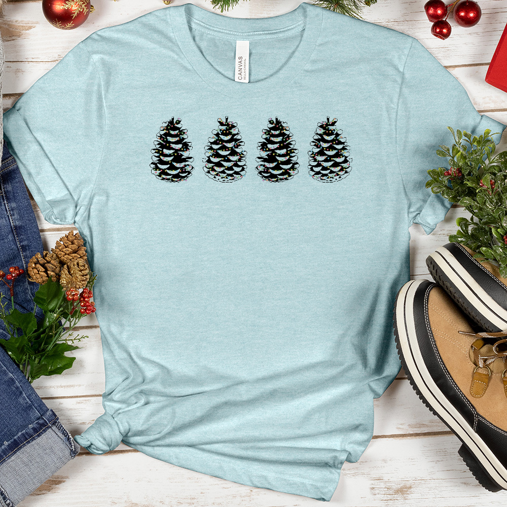 VIP Christmas Lights Pinecones Tee