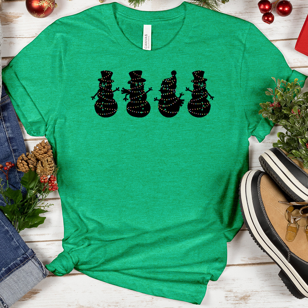 Christmas Lights Snowmen Tee