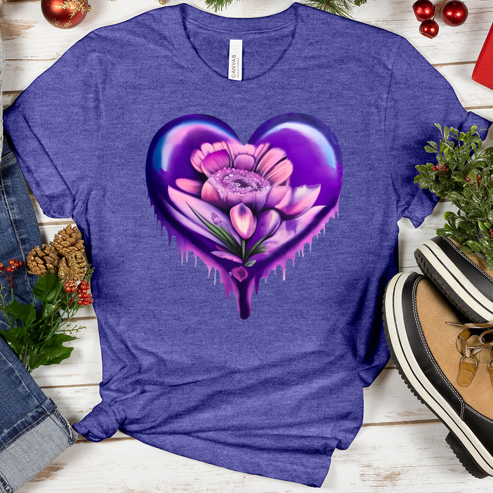 Vibrant Floral Heart Tee