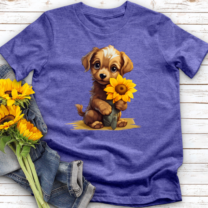 Puppy Sunflower Tee