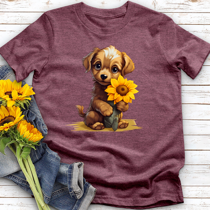 Puppy Sunflower Tee