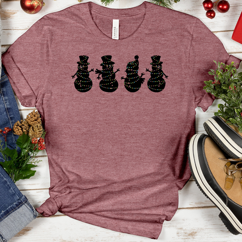 Christmas Lights Snowmen Tee