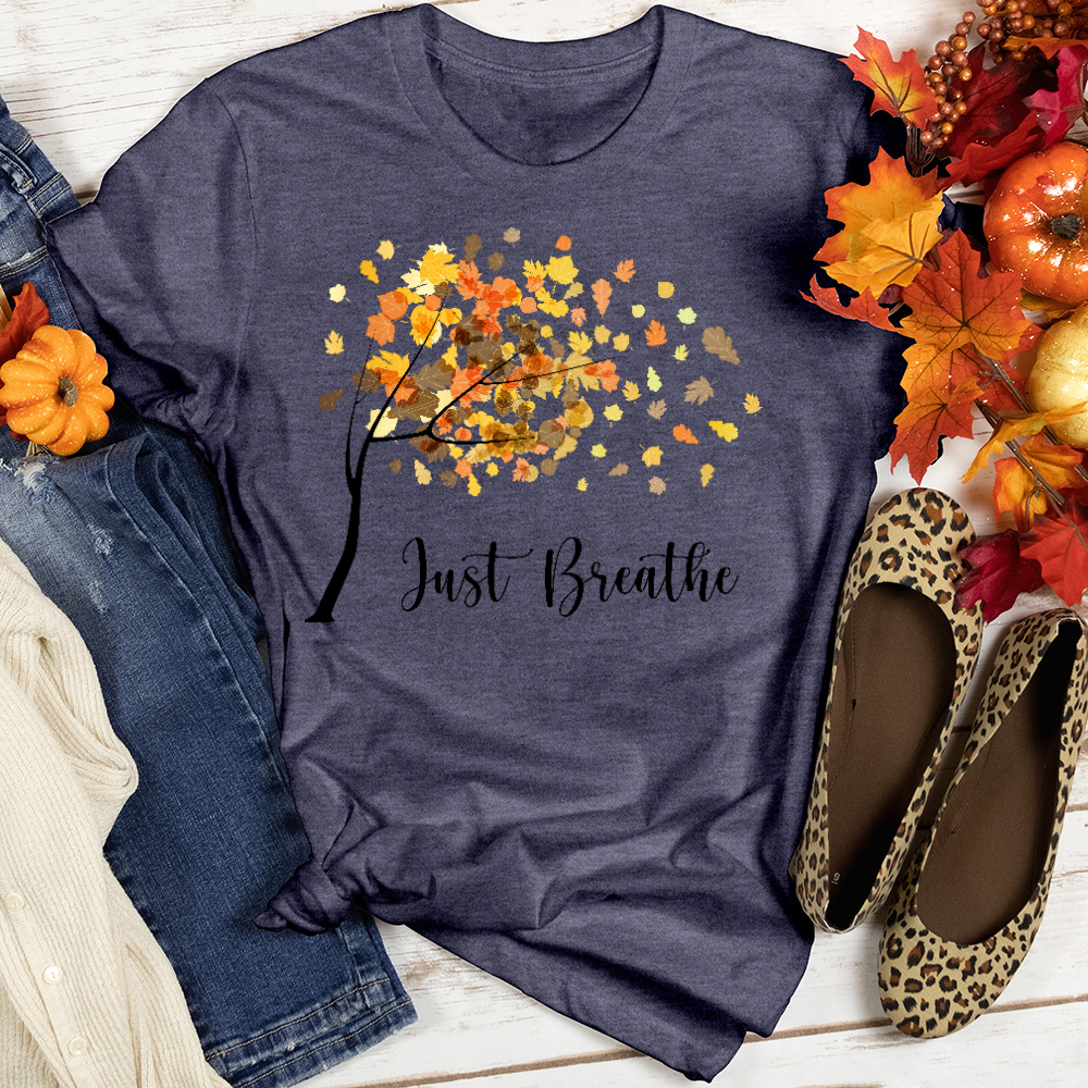Just Breathe Floating Leaves Tee