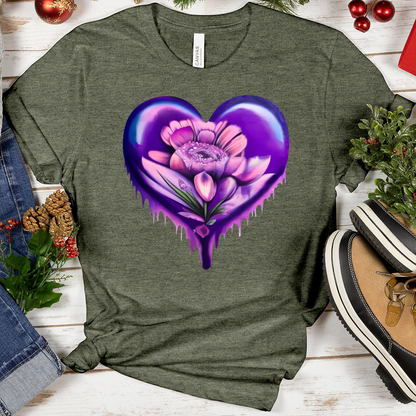 Vibrant Floral Heart Tee