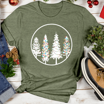 Christmas Lights Tree Circle Softstyle Tee