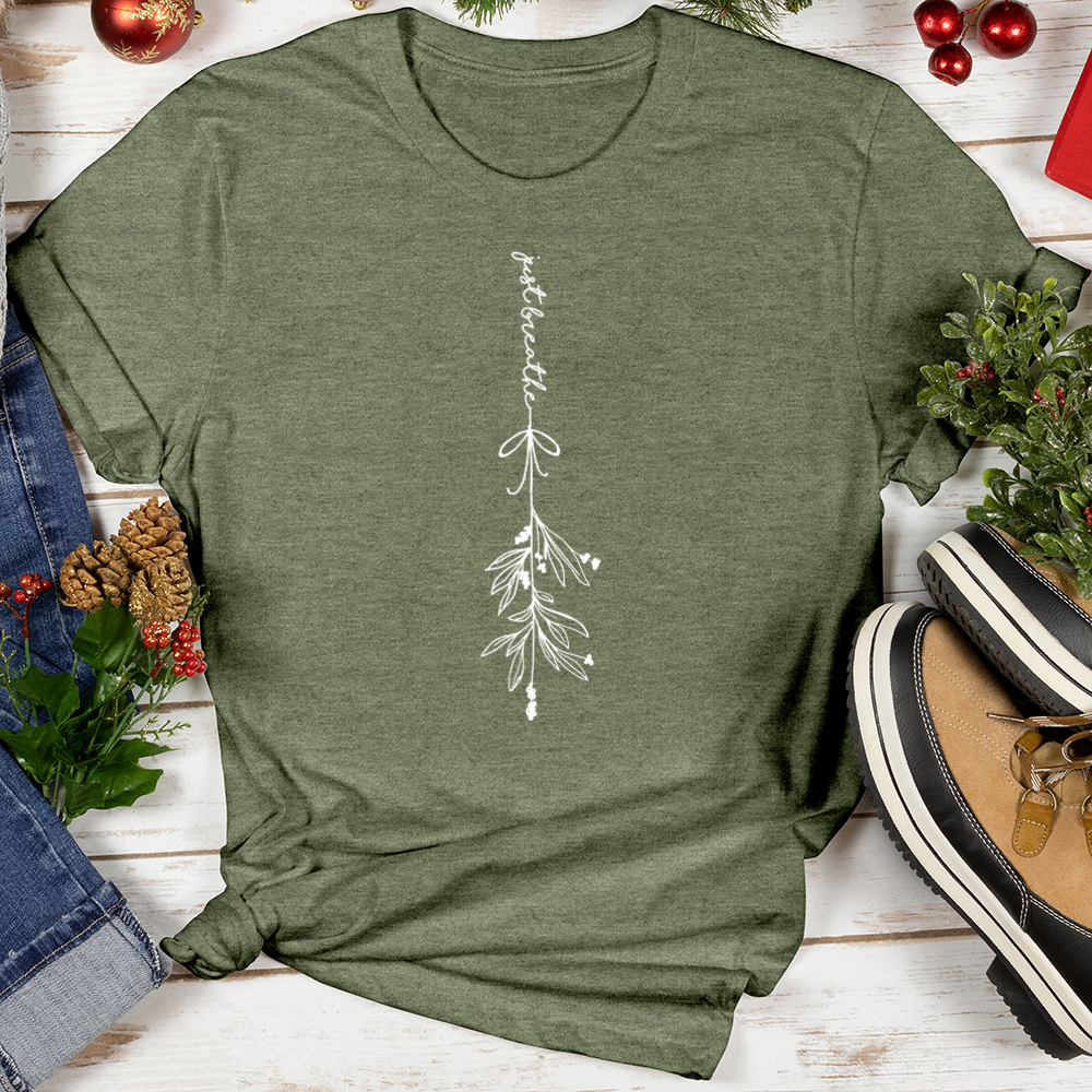 Just Breathe Mistletoe Softstyle Tee