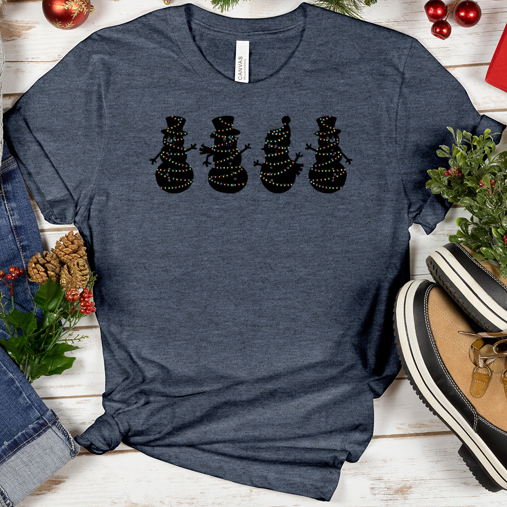 Christmas Lights Snowmen Tee