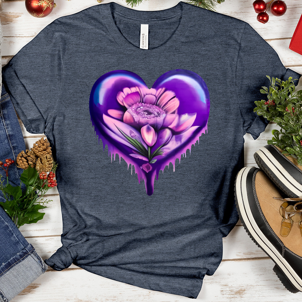 Vibrant Floral Heart Tee