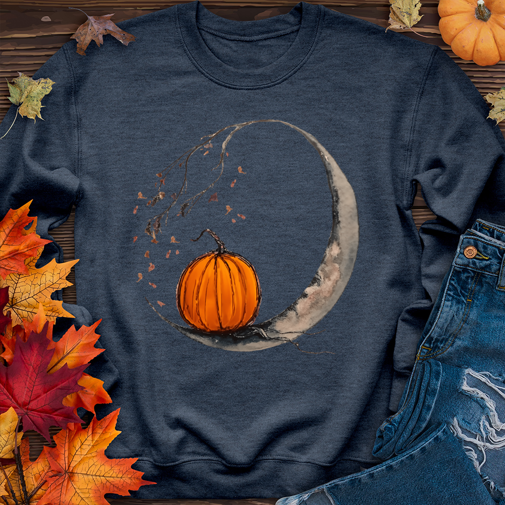 Moon and Pumpkin Crewneck