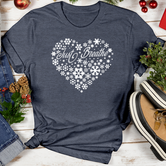Just Breathe Snowflake Heart Softstyle Tee
