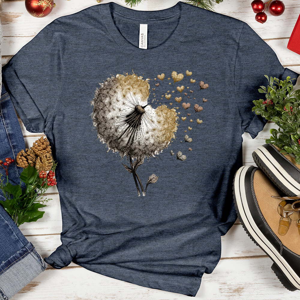 Dandelion With Flying Heart Tee