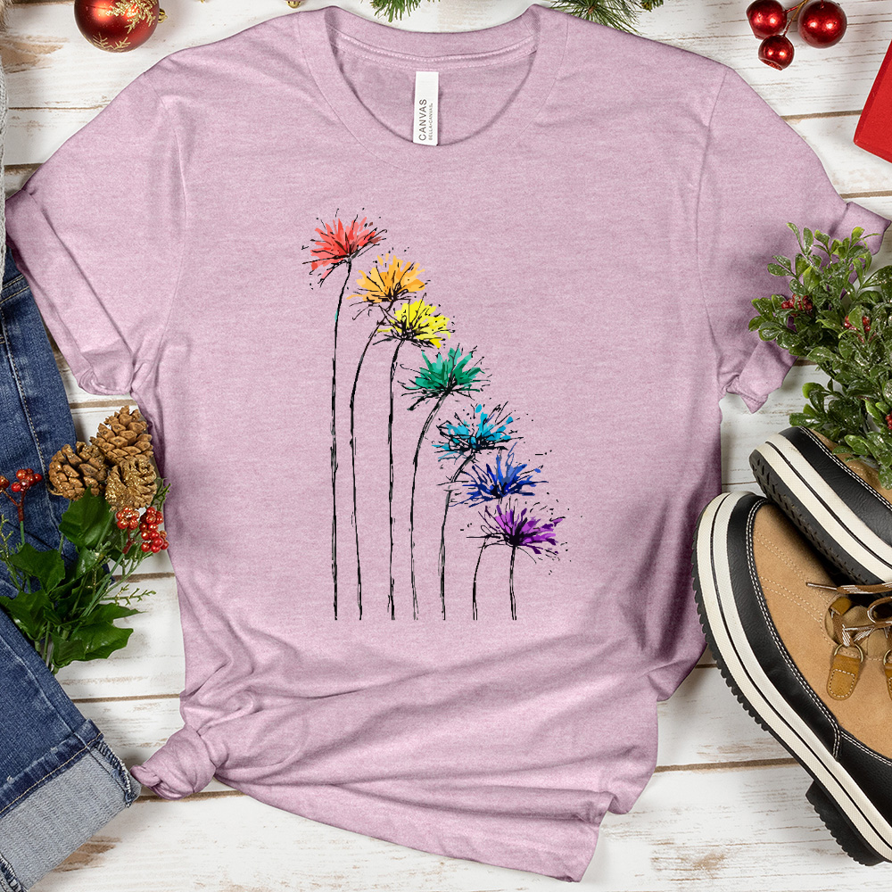 Rainbow Dandelion Christmas Tee