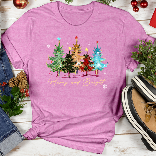 Colorful Merry and Bright Softstyle Tee