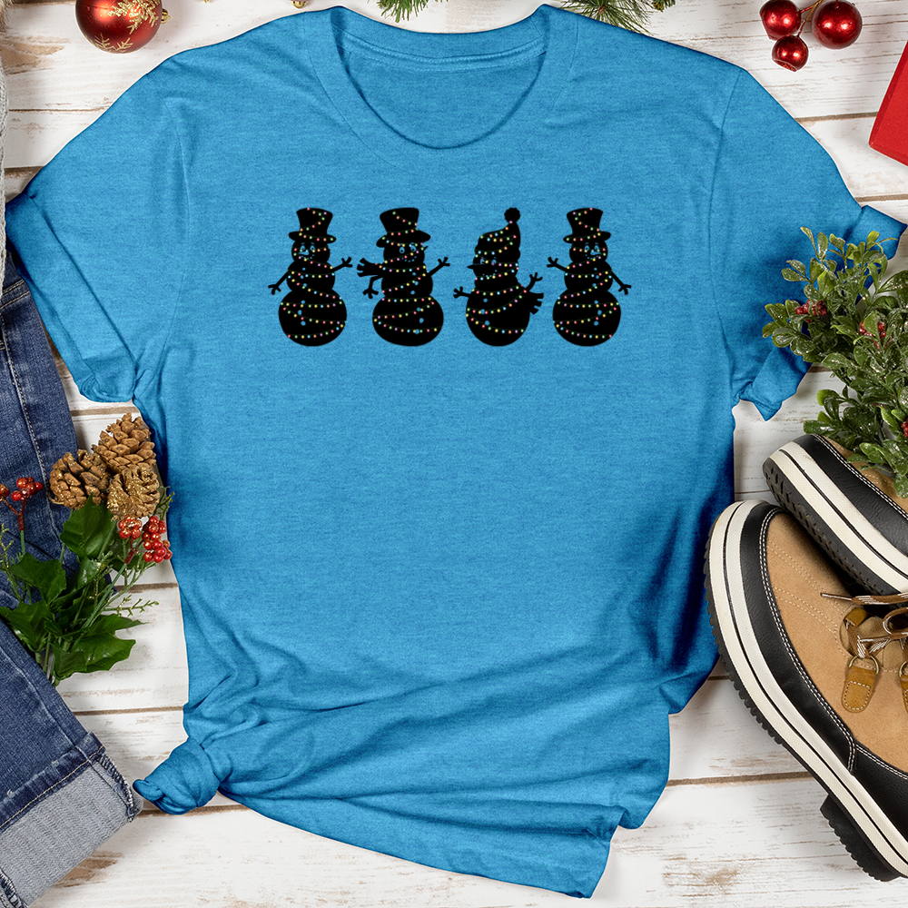 Christmas Lights Snowmen Softstyle Tee