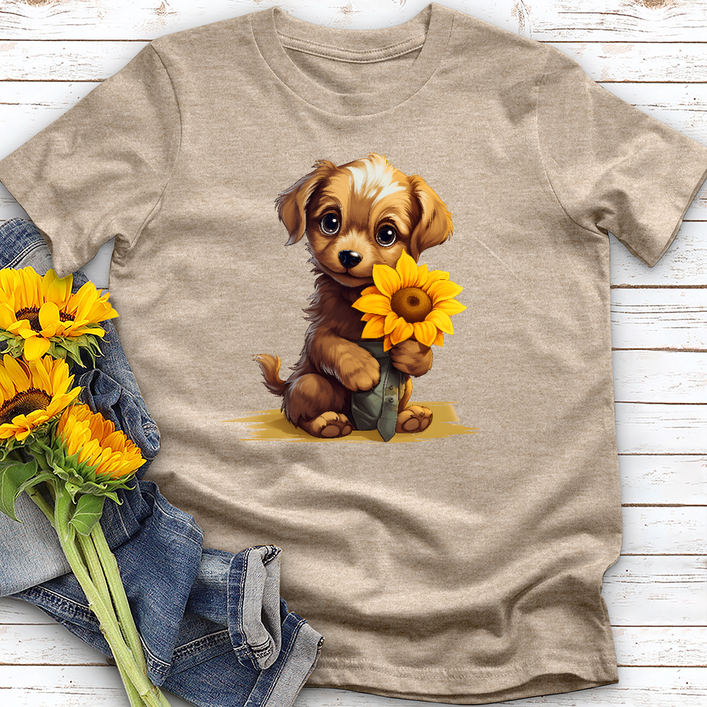 Puppy Sunflower Tee