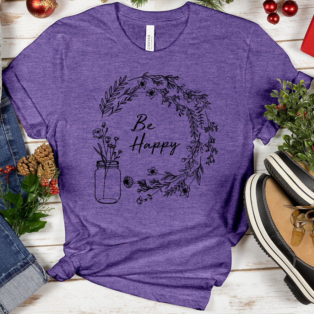 Be Happy Floral Tee