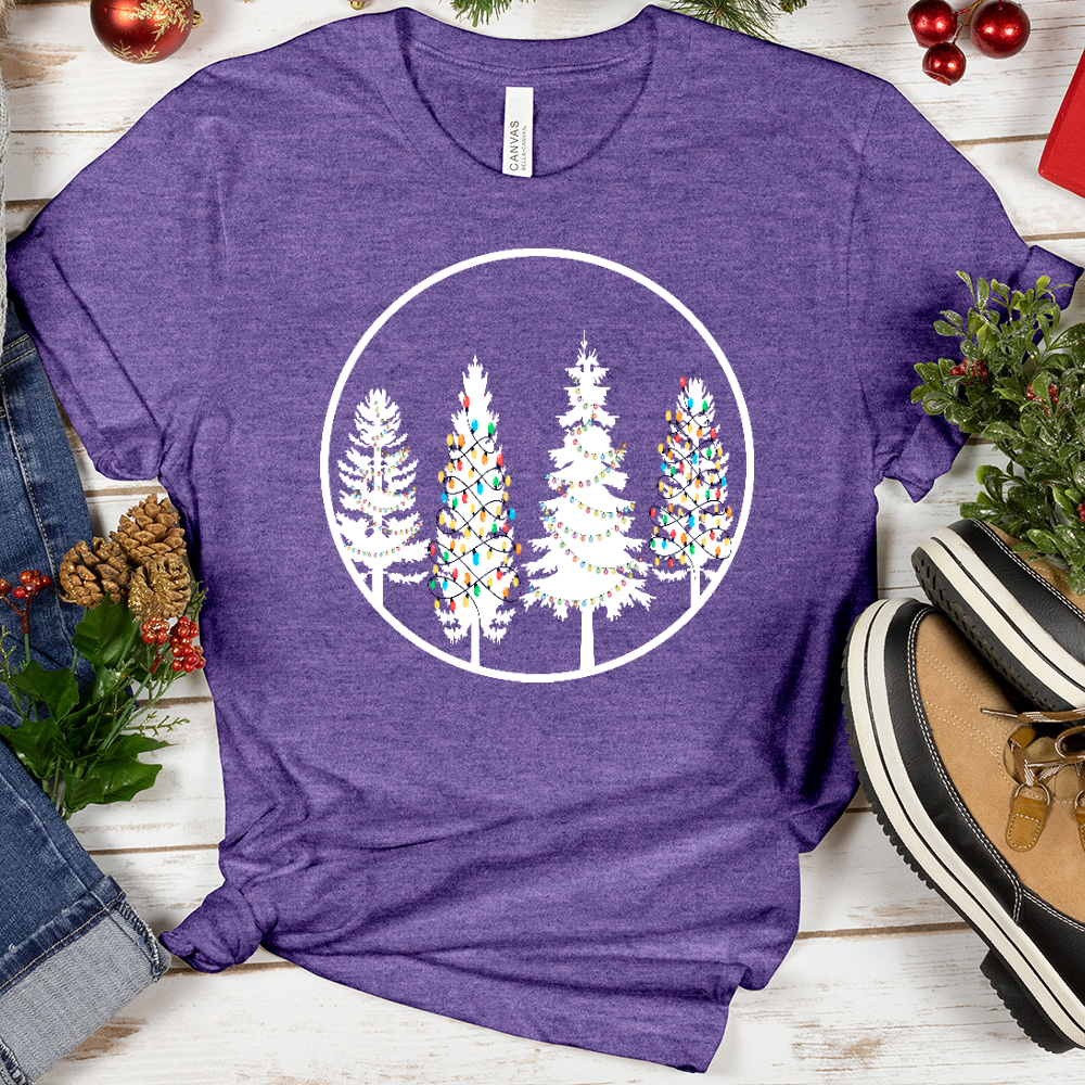 Christmas Lights Tree Circle Tee