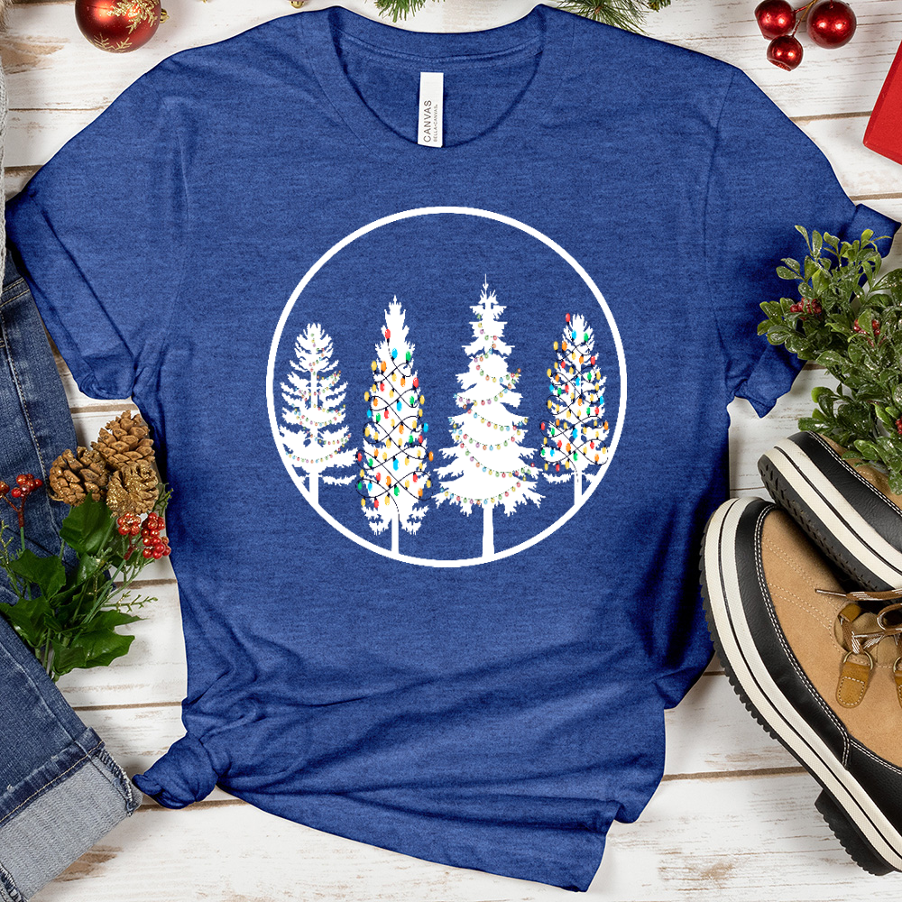 Christmas Lights Tree Circle Tee