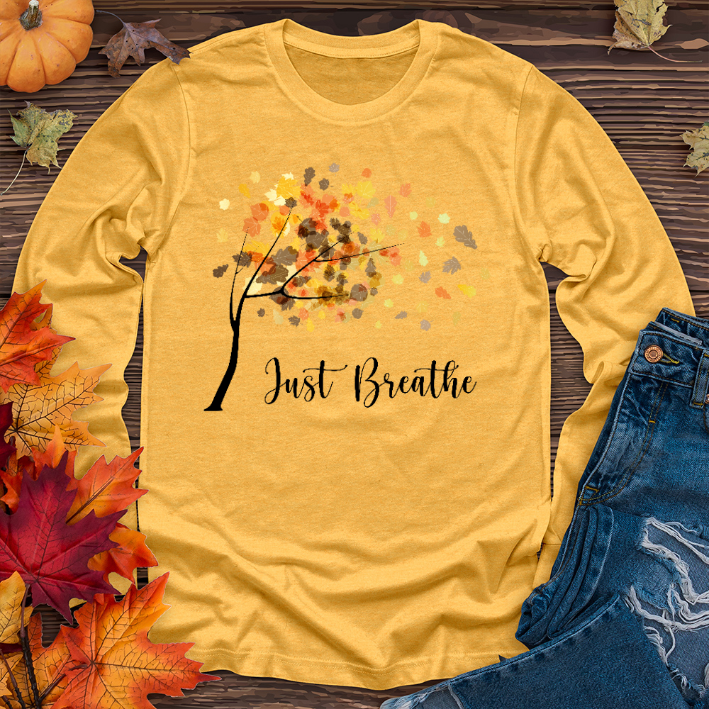 Just Breathe Floating Leaves Long Sleeve