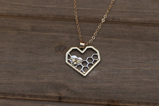 Beehive Heart Necklace