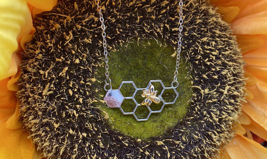 Hexagon Bee Necklace