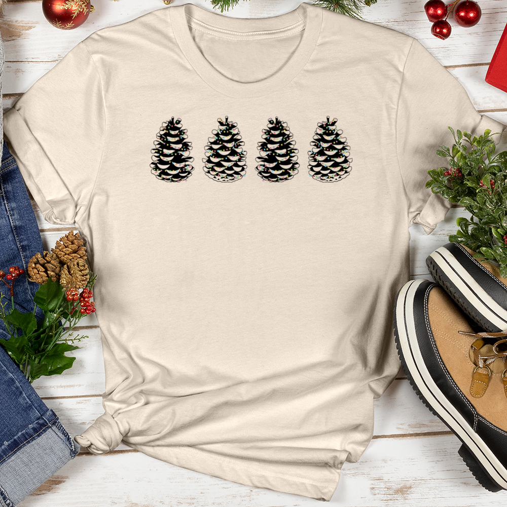 Christmas Lights Pinecones Softstyle Tee