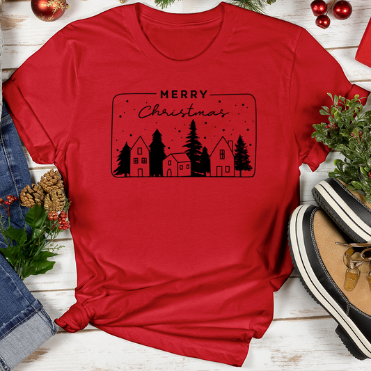 Merry Christmas Village Softstyle Tee