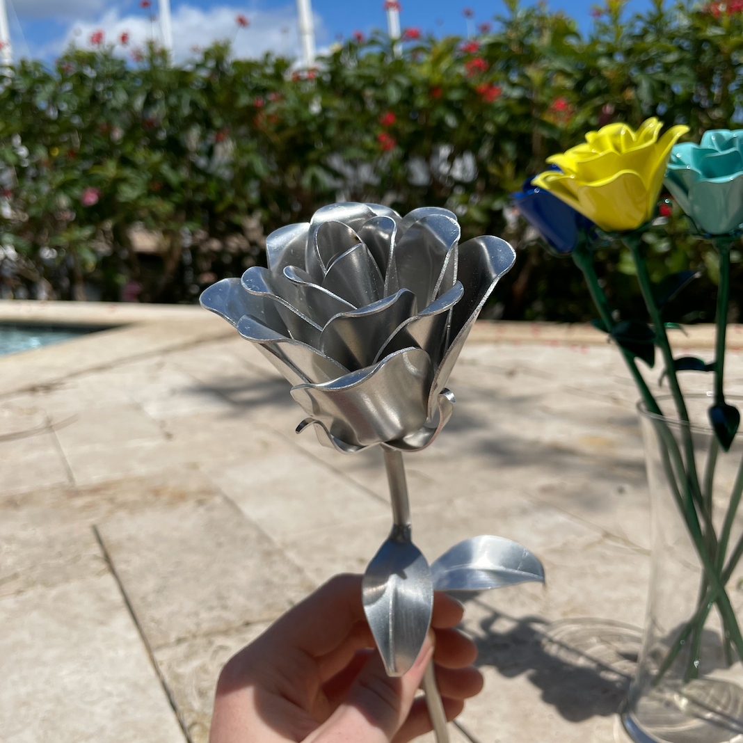 Silver Rose Forever Flower