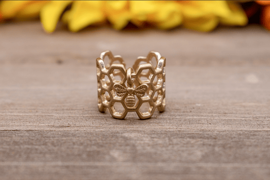 Golden Beehive Ring