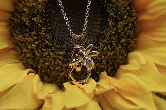 Gemstone Honeycomb Necklace